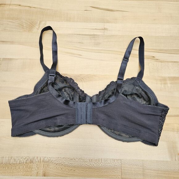 Cacique 38D Bra Lane Bryant Lace Unlined Semi Sheer Underwire Full Coverage - Picture 2 of 7